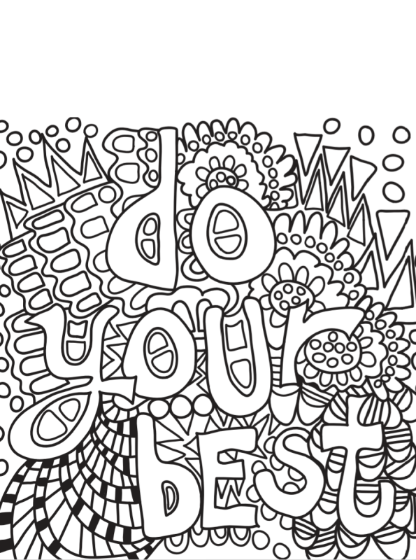 Kids-n-fun | Kleurplaat Spreuken do your best